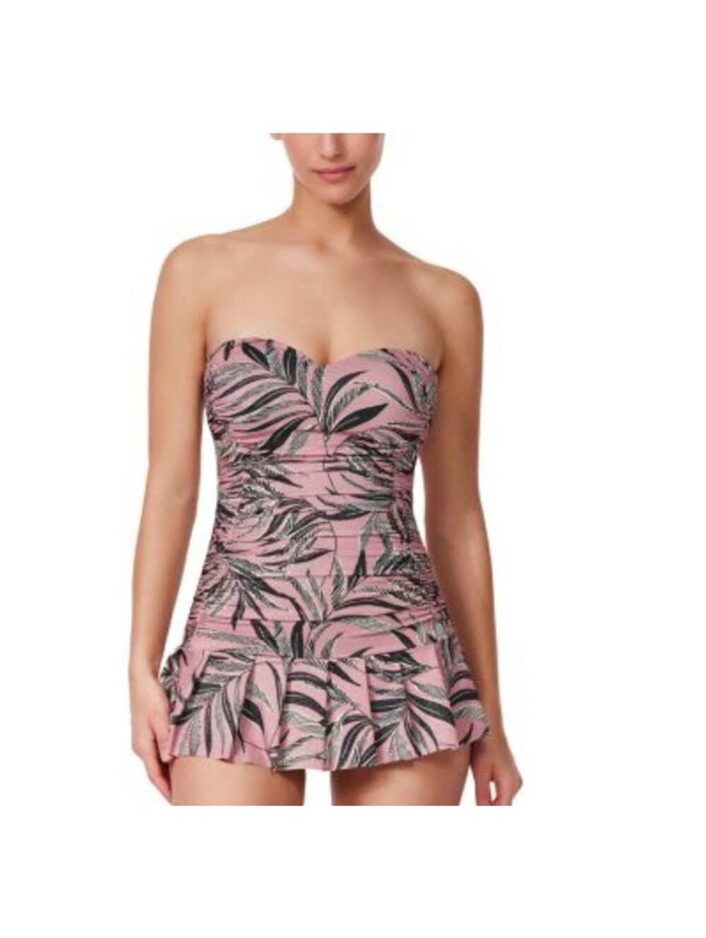 Profile by Gottex - Women's La Palm Bandeau Swimdress Dusk-pink